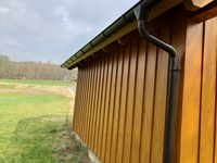 Flaschnerei - H&uuml;tte Dachrinne und Regenfallrohr aus Alumimium 2